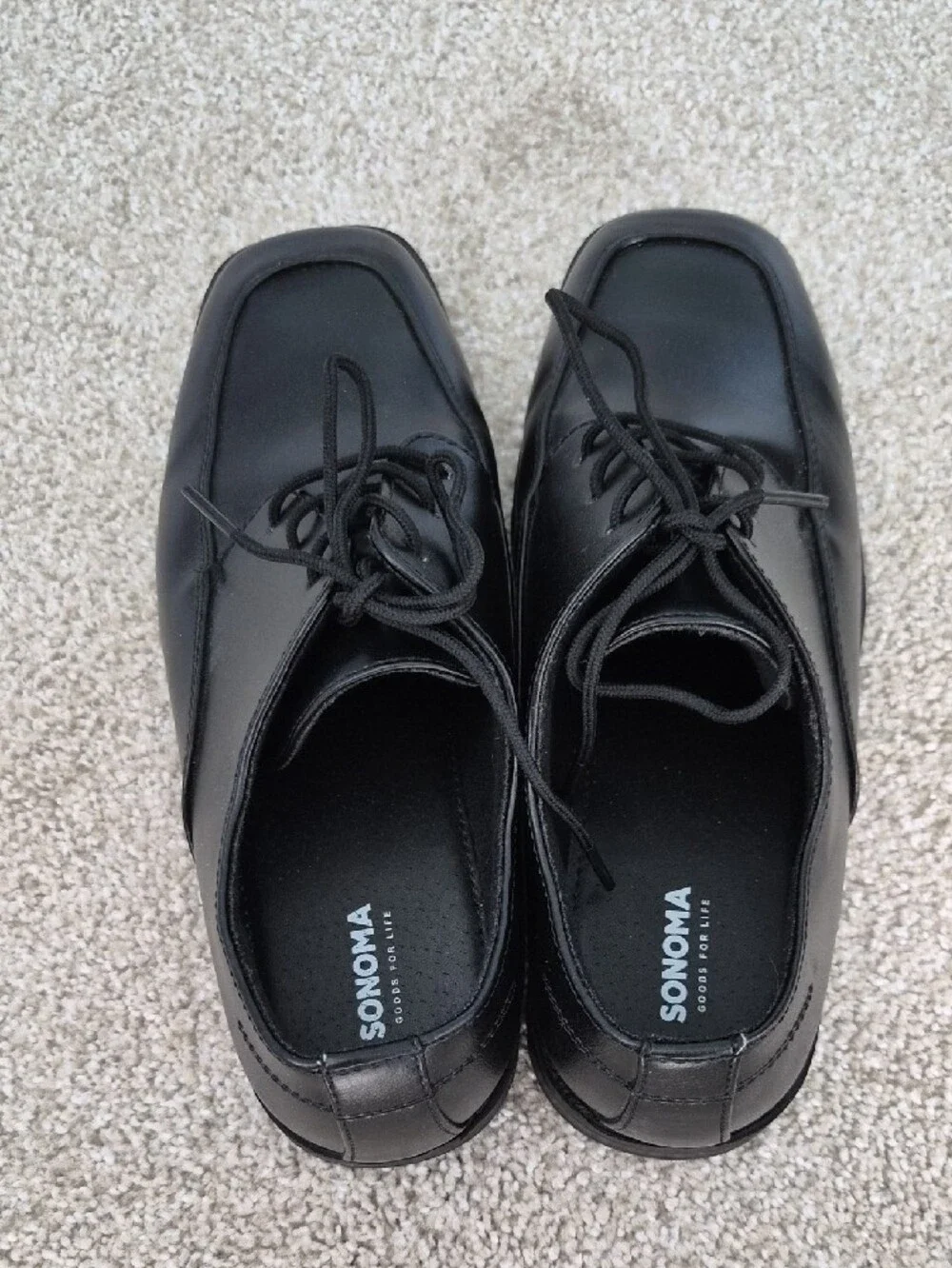 Sonoma Black Lace-Up Square-Toe Dress Oxfords Boys 6